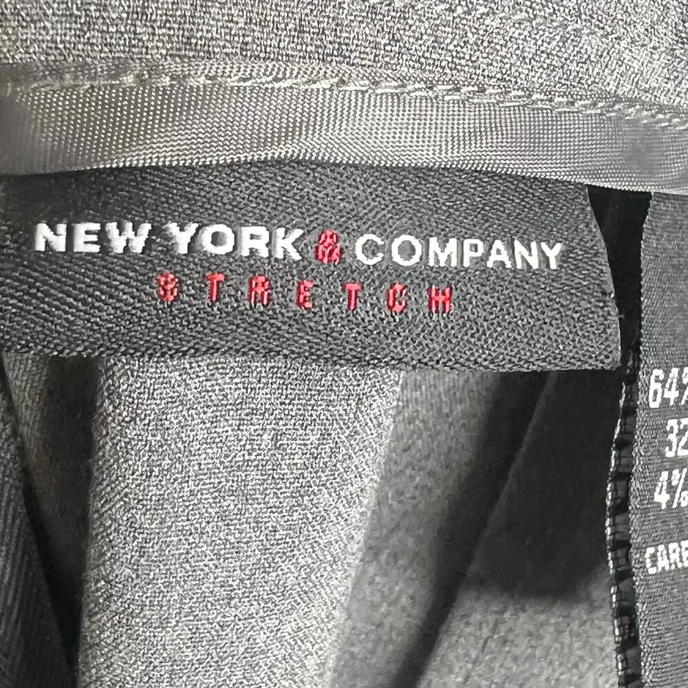 NEW YORK & CO Mini Pencil Skirt High Rise Slim Fit Black Slit Gray Womens Sz 8